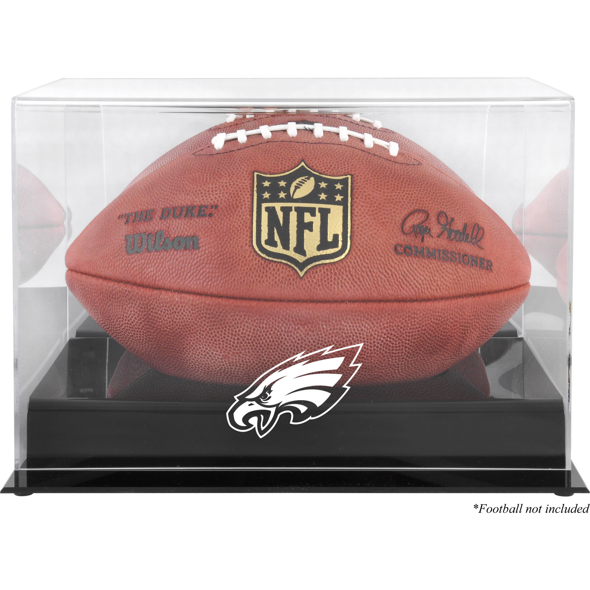 Vitrine mit Football-Logo der Philadelphia Eagles, schwarz, mit verspiegelter Rückseite