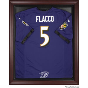 Trikot-Vitrine der Baltimore Ravens mit Mahagoni-Rahmen