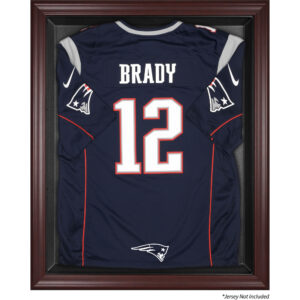 Vitrine mit Trikot-Logo der New England Patriots aus Mahagoni