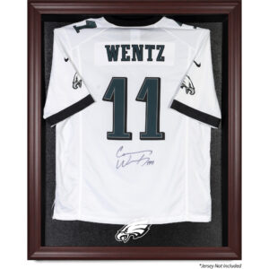 Philadelphia Eagles – Trikot-Vitrine mit Mahagonirahmen