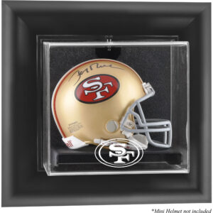 San Francisco 49ers Mini-Vitrine mit schwarzem Rahmen und Wandmontage für Helme