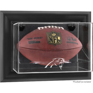 Carolina Panthers Football-Vitrine mit schwarzem Rahmen und Wandmontage