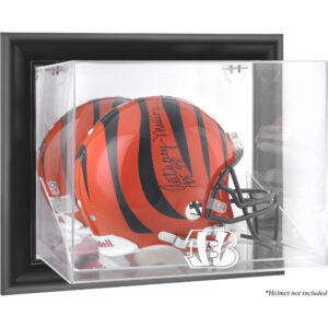 Cincinnati Bengals Helmvitrine mit schwarzem Rahmen und Wandmontage