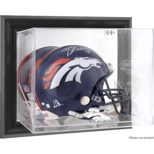 Helmvitrine mit schwarzem Rahmen für die Wandmontage der Denver Broncos