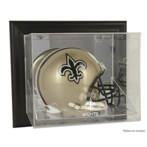 New Orleans Saints – Helmvitrine mit schwarzem Rahmen und Wandmontage