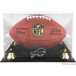 Goldene Vitrine mit klassischem Teamlogo des Buffalo Bills-Footballs