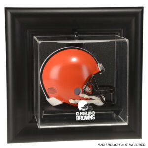 Cleveland Browns Mini-Vitrine mit schwarzem Rahmen und Wandmontage für Helme