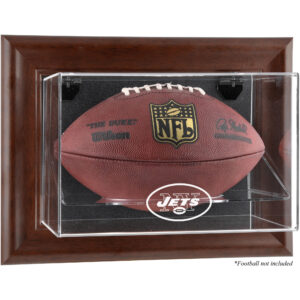 New York Jets Throwback Logo 1998–2018 Fußball-Vitrine mit braunem Rahmen zur Wandmontage