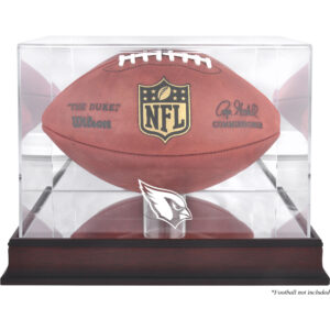 Vitrine mit Football-Logo der Arizona Cardinals aus Mahagoni mit verspiegelter Rückseite