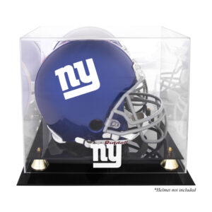 Goldene klassische Helmvitrine der New York Giants mit verspiegelter Rückseite