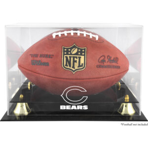 Goldene Vitrine mit klassischem Teamlogo des Chicago Bears-Footballs