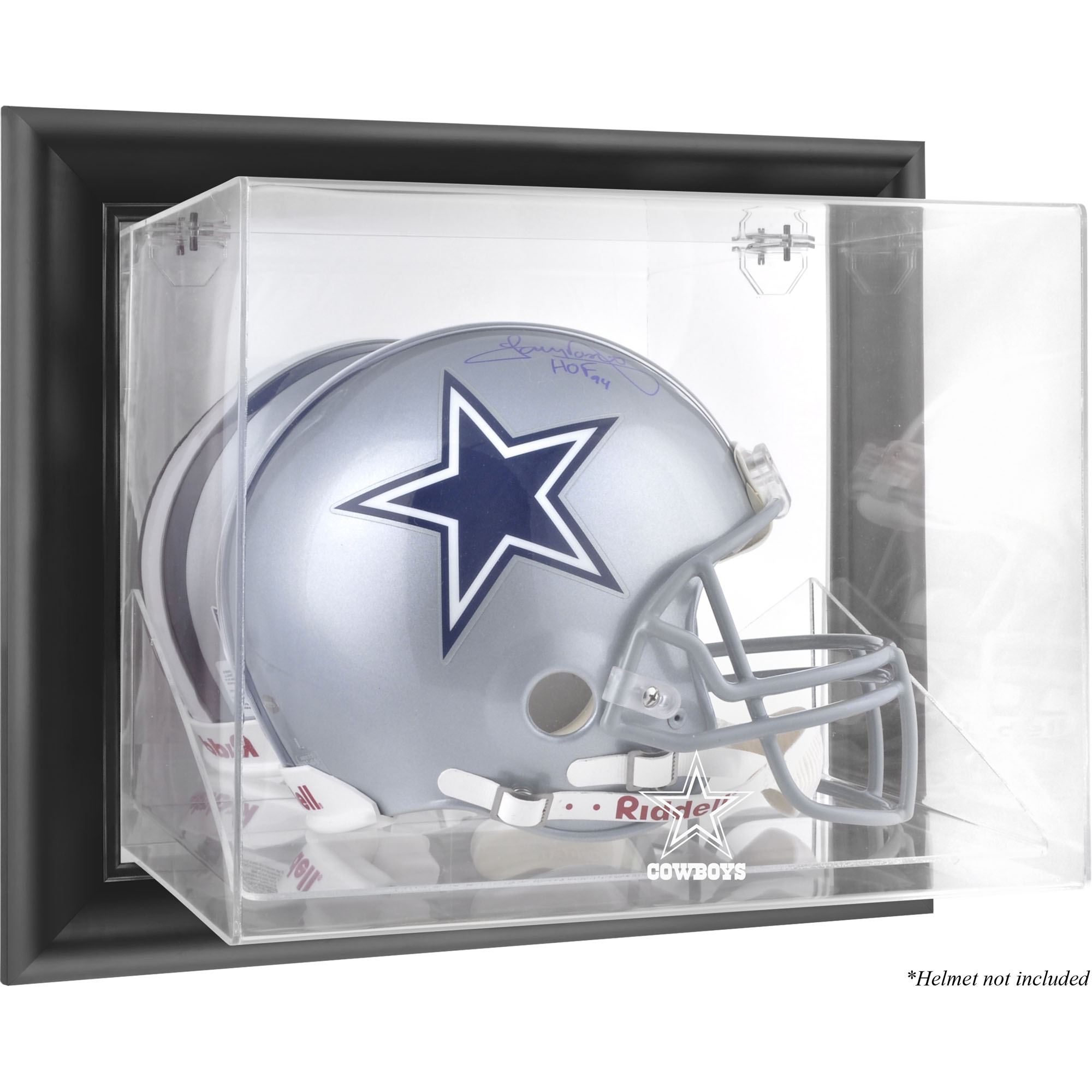 Dallas Cowboys – Helmvitrine mit schwarzem Rahmen und Wandmontage