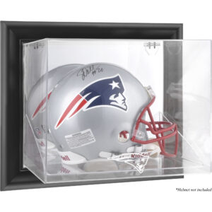 New England Patriots Helmvitrine mit schwarzem Rahmen und Wandmontage