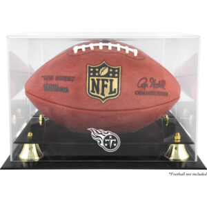 Goldene Vitrine mit klassischem Teamlogo des Tennessee Titans-Footballs