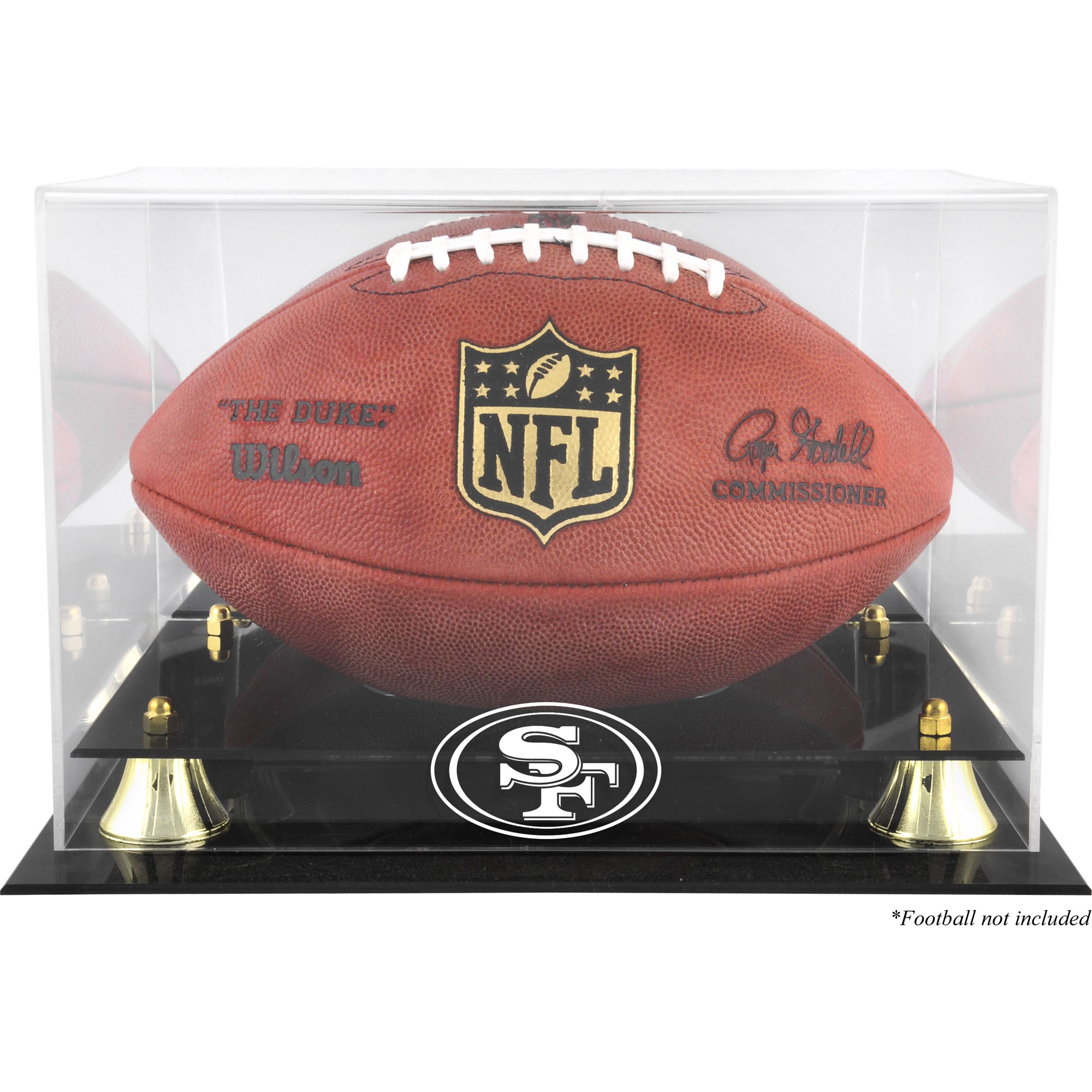 Vitrine mit goldenem Classic-Teamlogo des San Francisco 49ers-Fußballs