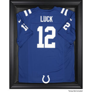 Vitrine mit schwarzem Trikotrahmen der Indianapolis Colts