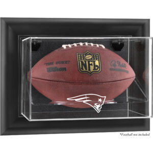 New England Patriots Football-Vitrine mit schwarzem Rahmen und Wandmontage