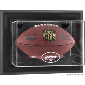 New York Jets Throwback Logo 1998–2018 Schwarz gerahmte Vitrine mit Football-Logo zur Wandmontage