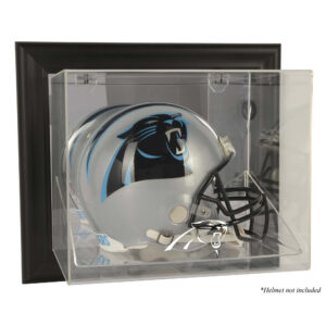 Carolina Panthers – Helmvitrine mit schwarzem Rahmen und Wandmontage