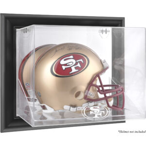 San Francisco 49ers – Helmvitrine mit schwarzem Rahmen und Wandmontage