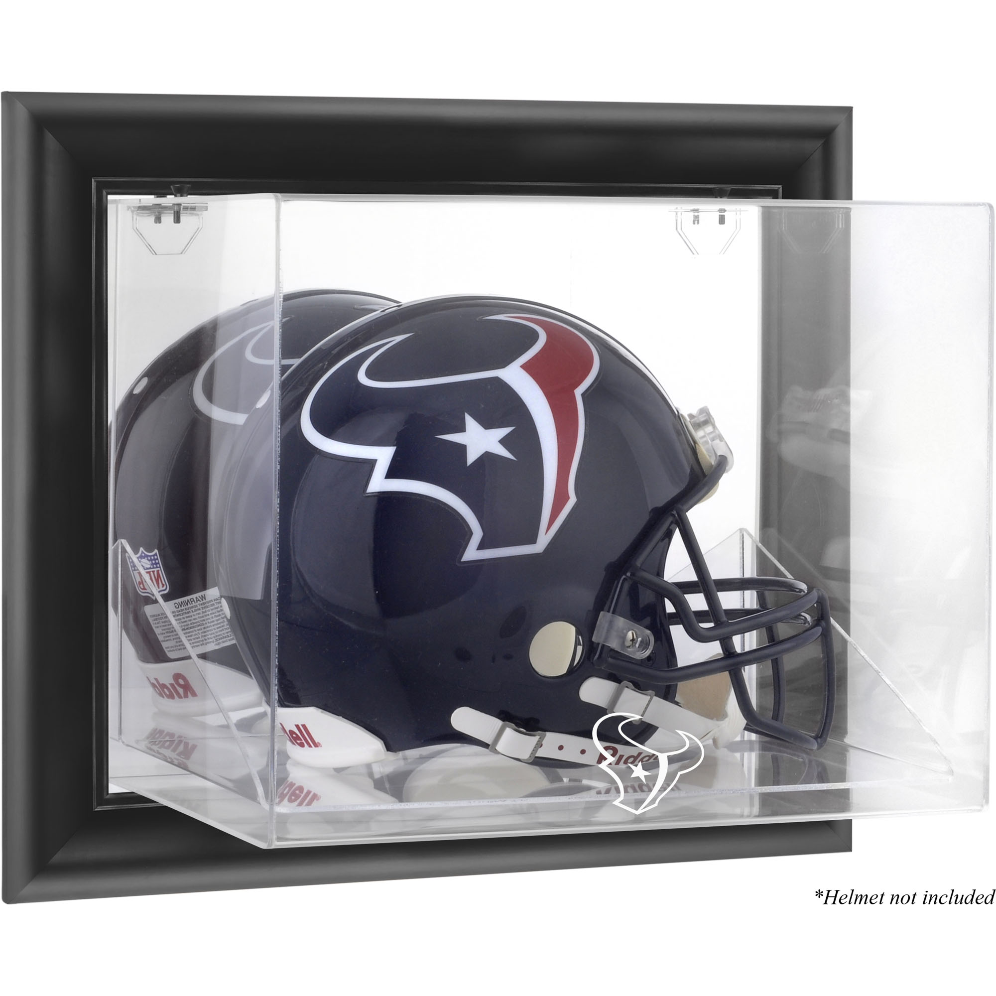 Houston Texans Helmvitrine mit schwarzem Rahmen und Wandmontage