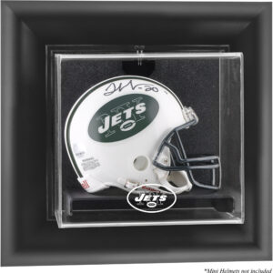 New York Jets Throwback Logo 1998–2018 Schwarz gerahmte Mini-Vitrine für Helme zur Wandmontage