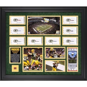 Green Bay Packers Super Bowl XLV Champions Saisonticket-Collage – Limitierte Auflage von 1000