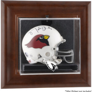 Arizona Cardinals Mini-Vitrine mit braunem Rahmen und Wandmontage für Helme