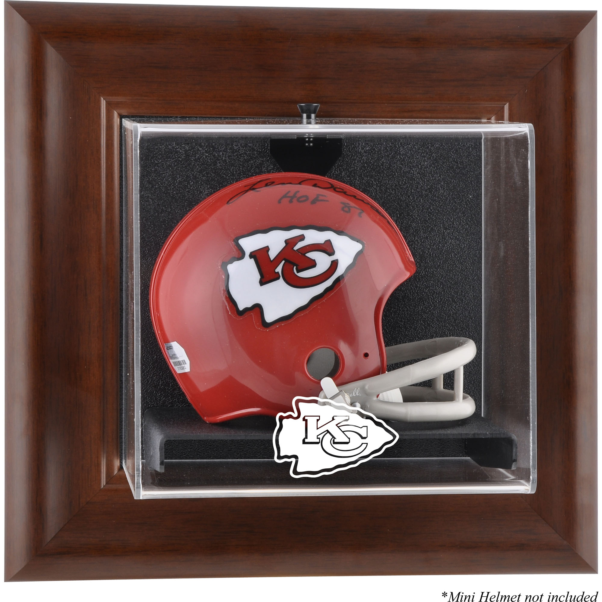 Kansas City Chiefs – Mini-Vitrine mit Helmrahmen zur Wandmontage, braun