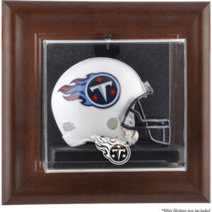 Tennessee Titans Mini-Vitrine mit Helm im braunen Rahmen zur Wandmontage