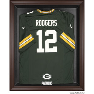 Vitrine mit Logo-Trikot der Green Bay Packers in Braun mit Rahmen