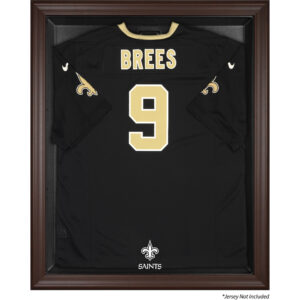 Vitrine mit Logo-Trikot der New Orleans Saints in Braun mit Rahmen