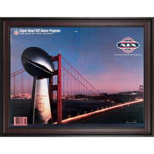 1985 49ers vs Dolphins Gerahmtes 36″ x 48″ Leinwand Super Bowl XIX Programm