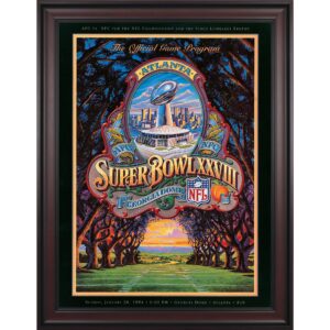 1994 Cowboys vs Bills Gerahmtes 36″ x 48″ Leinwand Super Bowl XXVIII Programm