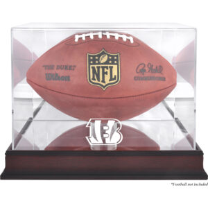 Vitrine mit Football-Logo aus Mahagoni der Cincinnati Bengals mit verspiegelter Rückseite