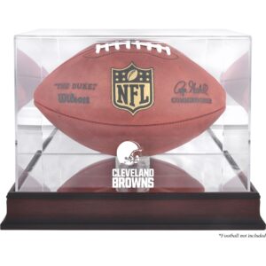 Vitrine mit Football-Logo der Cleveland Browns aus Mahagoni mit verspiegelter Rückseite