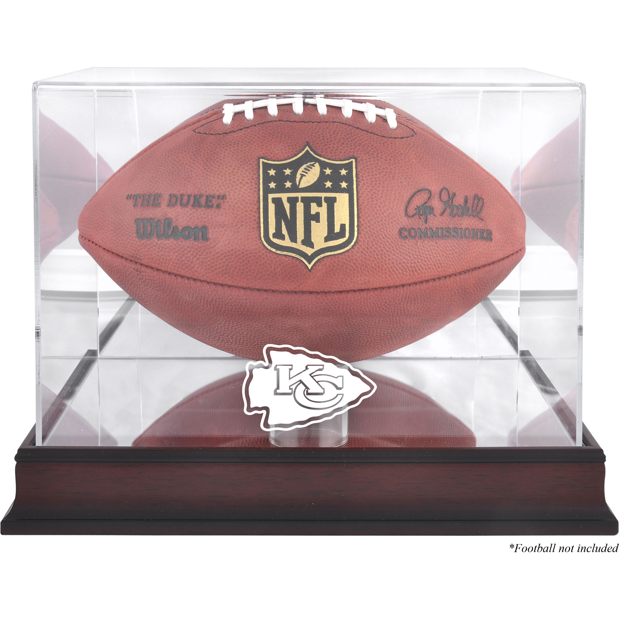 Vitrine mit Football-Logo der Kansas City Chiefs aus Mahagoni mit verspiegelter Rückseite