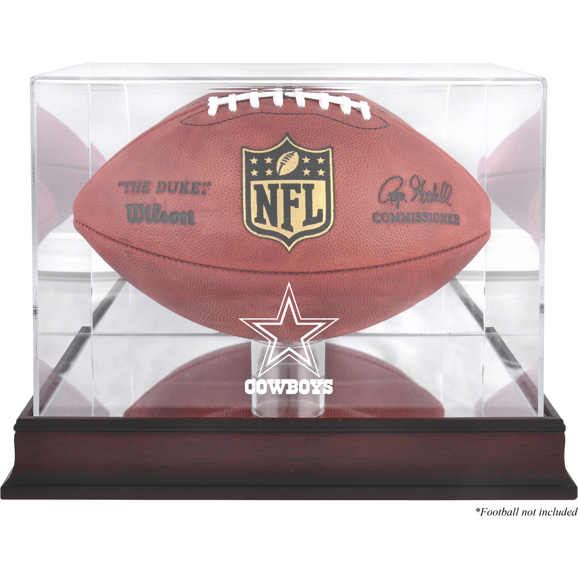 Vitrine mit Football-Logo der Dallas Cowboys aus Mahagoni mit verspiegelter Rückseite