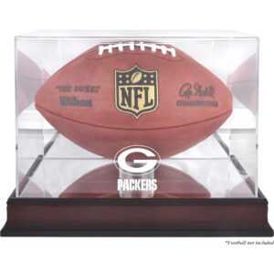 Vitrine mit Football-Logo der Green Bay Packers aus Mahagoni mit verspiegelter Rückseite