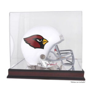 Vitrine mit Helmlogo der Arizona Cardinals aus Mahagoni mit verspiegelter Rückseite