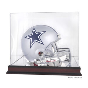 Vitrine mit Helmlogo der Dallas Cowboys aus Mahagoni mit verspiegelter Rückseite