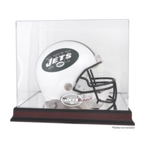 New York Jets Throwback Logo 1998–2018 Mahagoni Helm Logo Vitrine mit Spiegelrückseite