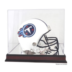 Vitrine mit Helmlogo der Tennessee Titans aus Mahagoni mit verspiegelter Rückseite