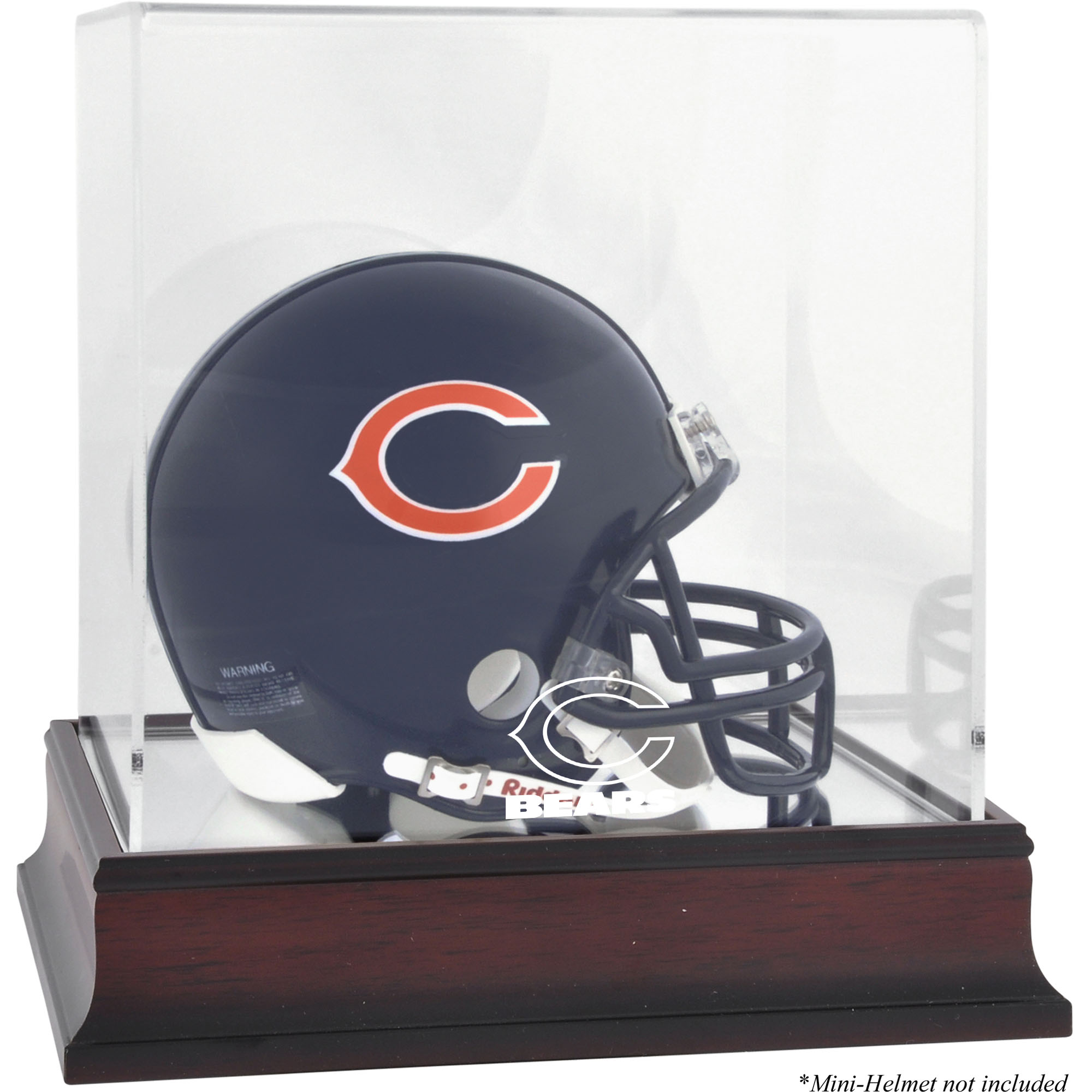 Mini-Vitrine mit Mahagoni-Logo für Chicago Bears-Helm