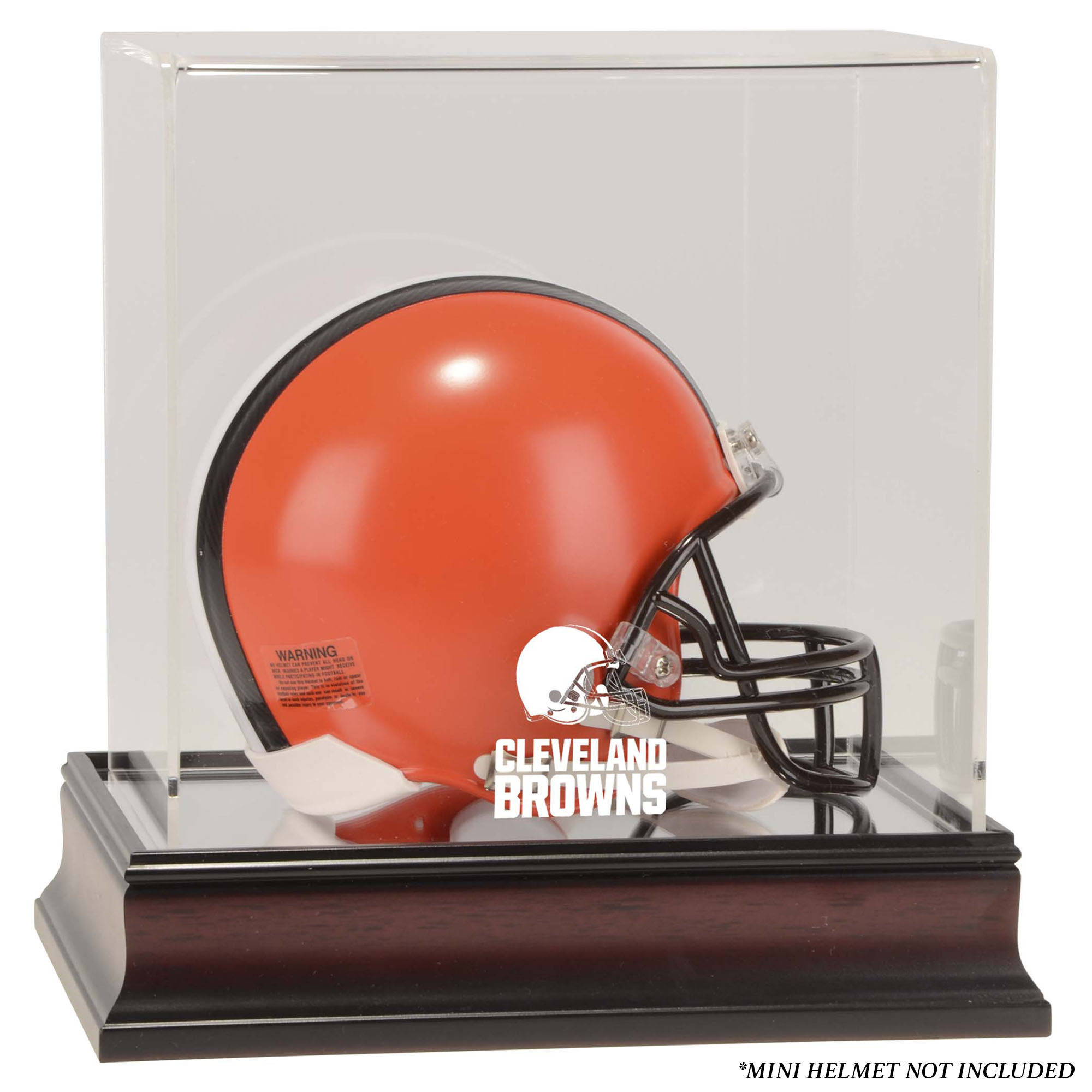 Mini-Vitrine mit Logo aus Mahagoni für Cleveland Browns-Helm