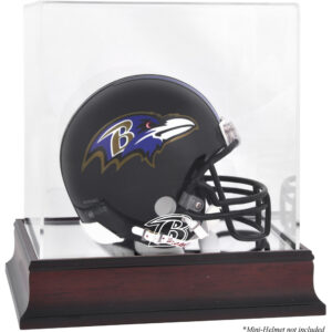 Mini-Vitrine mit Mahagoni-Logo für Baltimore Ravens-Helm