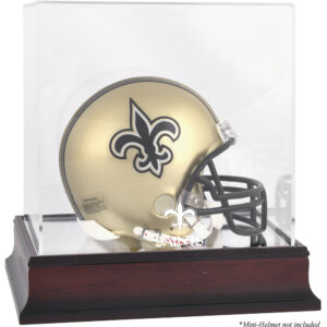 Mini-Vitrine mit Logo des New Orleans Saints-Helms aus Mahagoni