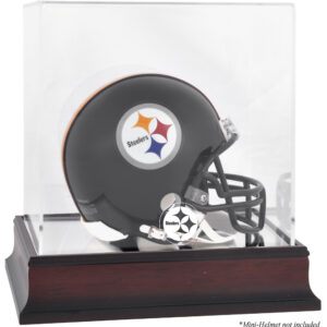 Pittsburgh Steelers Mini-Helmvitrine mit Mahagoni-Logo