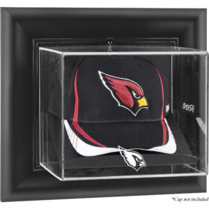 Arizona Cardinals – Schwarz gerahmte, wandmontierbare Vitrine mit Cap-Logo