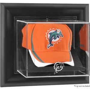 Miami Dolphins – Wandmontierbare Vitrine mit Kappenlogo in schwarzem Rahmen